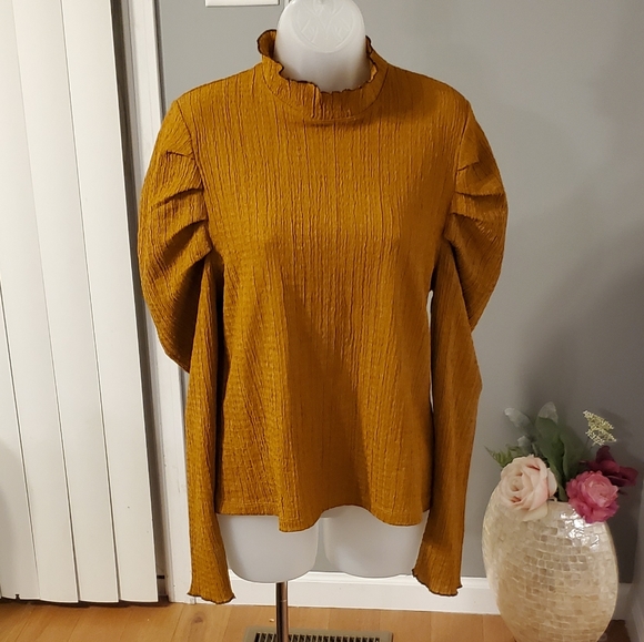 Free People puffed sleeve top size XL - Picture 2 of 4